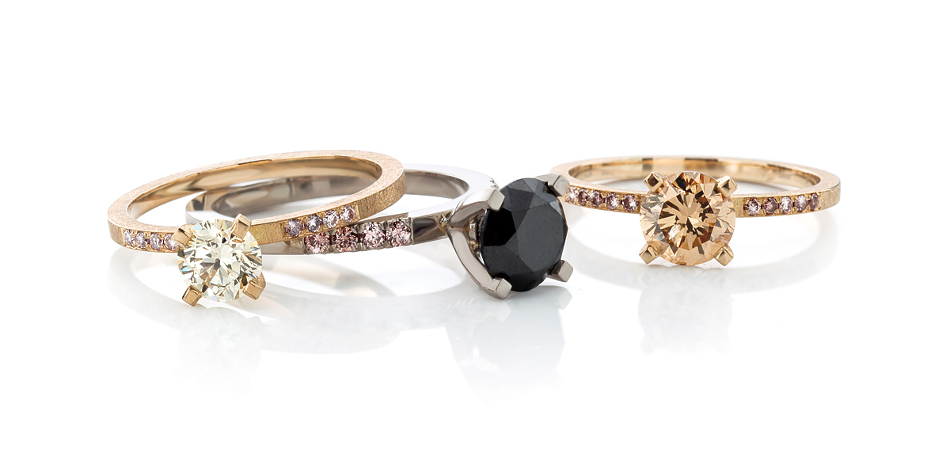 I do, I do! Verlovingsringen met natuurlijke kleur diamanten van juweelontwerpster Marleen Hengeveld - AMMA Sieraden