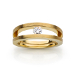 042 - 18kt geel gouden verlovingsring bezet met een briljant geslepen diamant.