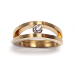 005 - 14kt rosé gouden verlovingsring bezet met een briljant geslepen diamant.